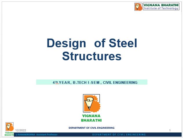 Design of Steel Structures IV-A-Sec 2022-23 Sem-I 